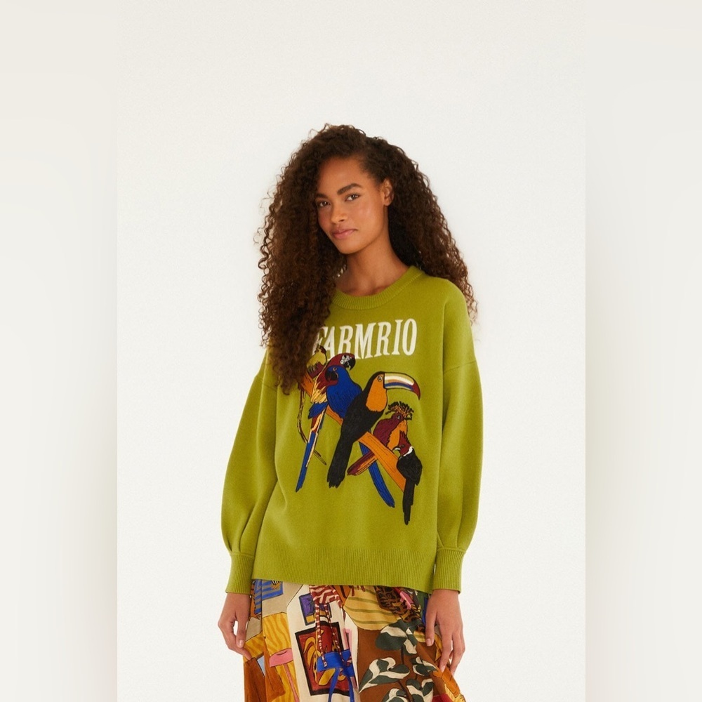 Farm Rio: Green Nature Lovers Embroidered
Sweater - Picture 8 of 11